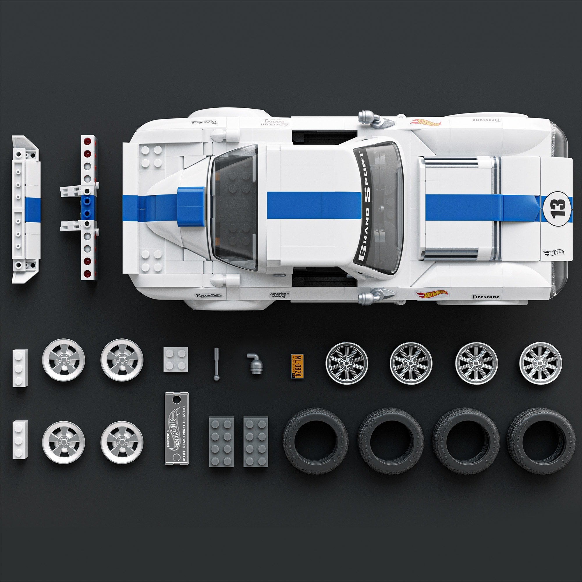 Mattel Brick Shop Hot Wheels Corvette Grand Sport Building Set